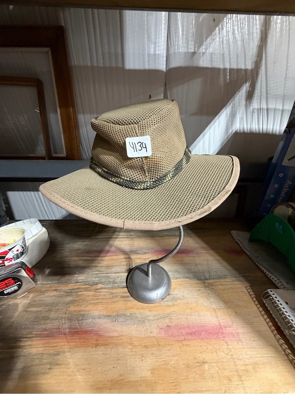 #4134-Breathable Mesh Wide-Brim Sun Hat - Khaki